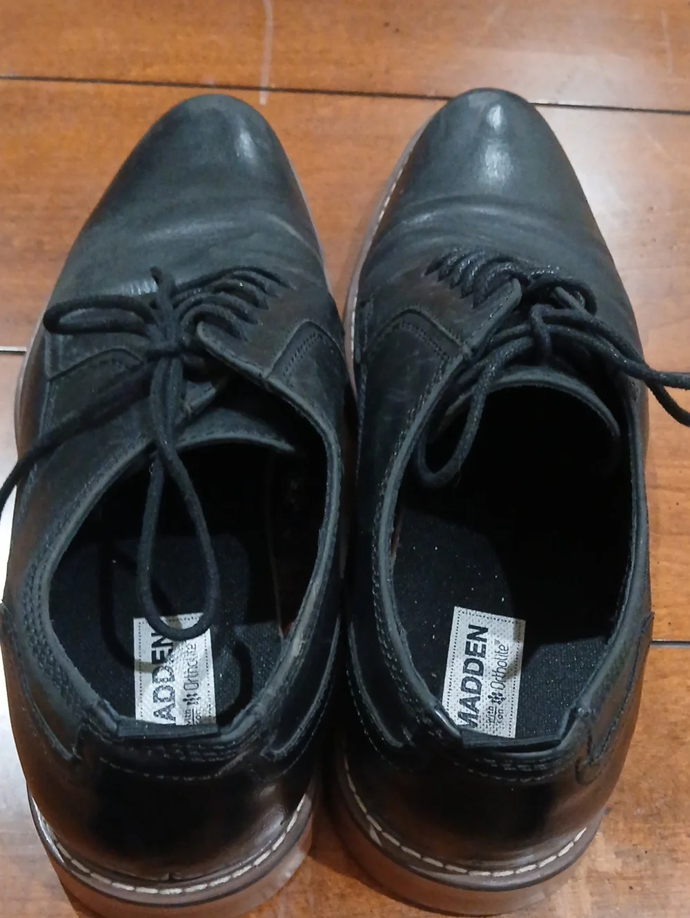 Steve Madden Black Leather Derby Shoes